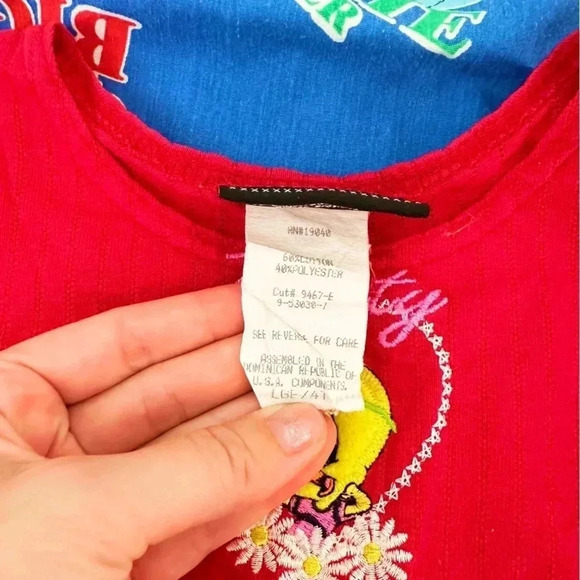 Vintage Kids Looney Tunes Tweety Bird Red Floral Dress Size 4T - Picture 5 of 5